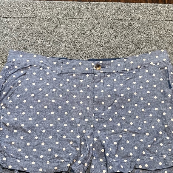 Old Navy Everyday Shorts Womens Size 16 Blue Polka Dot High Rise Chino Preppy - Picture 2 of 9